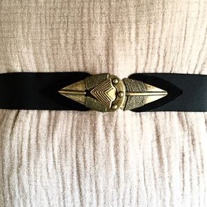 Vintage USA arrowhead buckle stretch fabric belt 💓✨